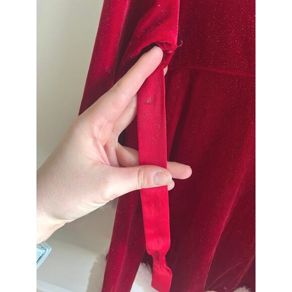 Girls Bonnie Jean Dress 3T Red Velvet Faux‎ Fur Christmas Holiday Santa Style - Picture 5 of 6